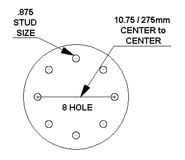 10.75 8 Hole Bolt Circle