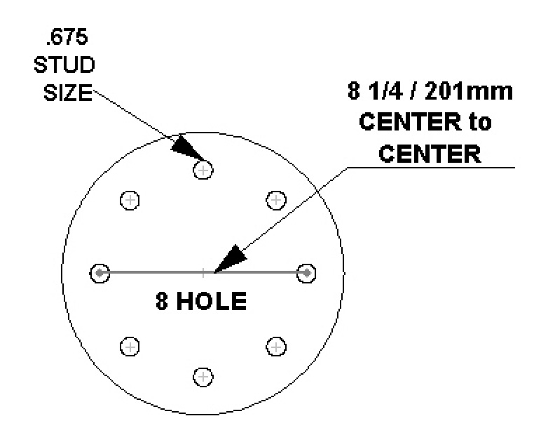 8.25 8 Hole Bolt Circle