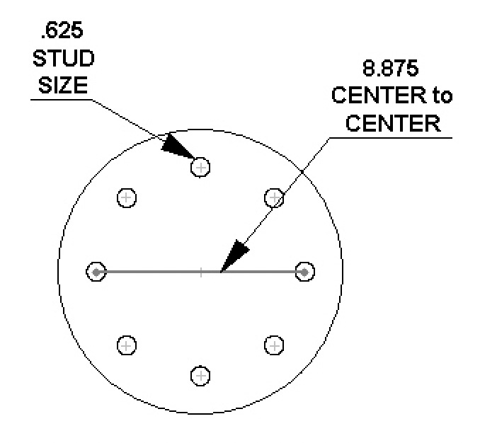 8.875 8 Hole Bolt Circle